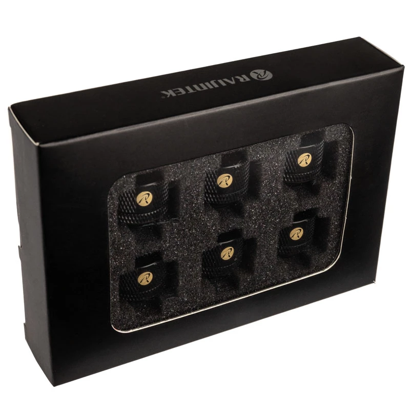 Parafusos de fixação de ventoinha RAIJINTEK Pelias pretos – pack de 6, acessório de montagem para ventoinhas de PC