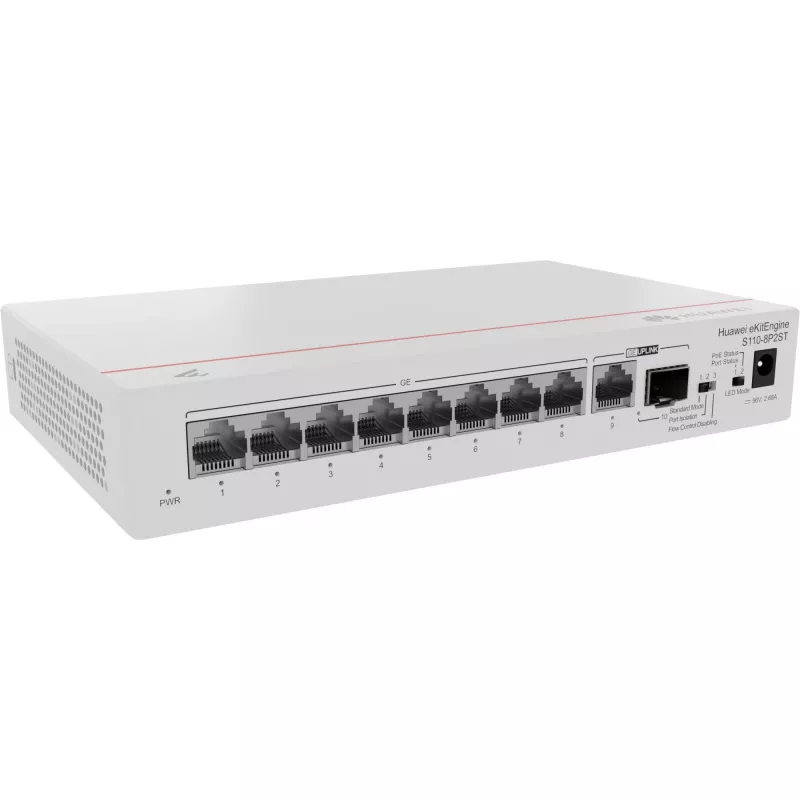 HUAWEI eKit S110 Series S110-8P2ST Ethernet Gigabit não gerido L2 (10/100/1000) Power over Ethernet (PoE) cinzento