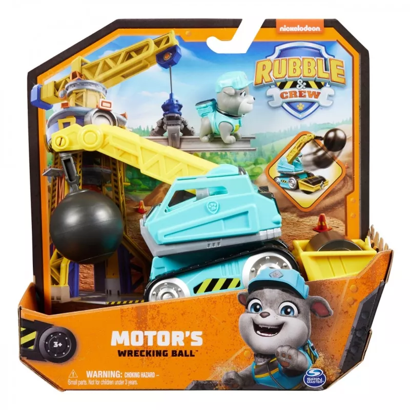 Camião Wrecking Ball Rubble & Crew Motor 3+ anos plástico preto azul amarelo