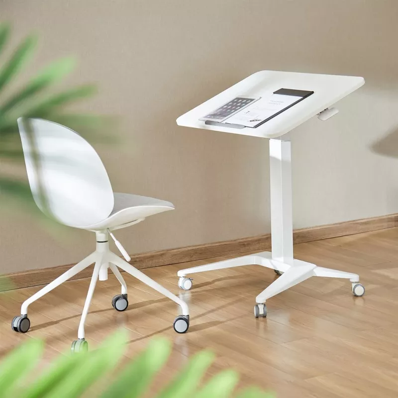 Mesa móvel para portátil MACLEAN MC-453W com ajuste de altura pneumático, altura máx. 109 cm