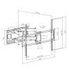 Suporte de parede para TV Maclean MC-482 para televisores planos e curvos 60-120 polegadas até máx. 120 kg, VESA 900x600, orientável, inclinável e rotativo, suporte de TV universal