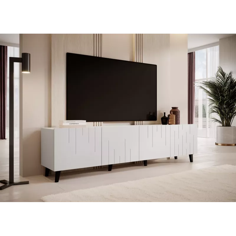Móvel de TV cama meble BARI 200x42x52 branco mate — 200×42×52 cm