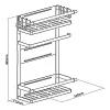 Maclean MC-910 prateleira magnética para frigorífico/máquina de lavar, preto