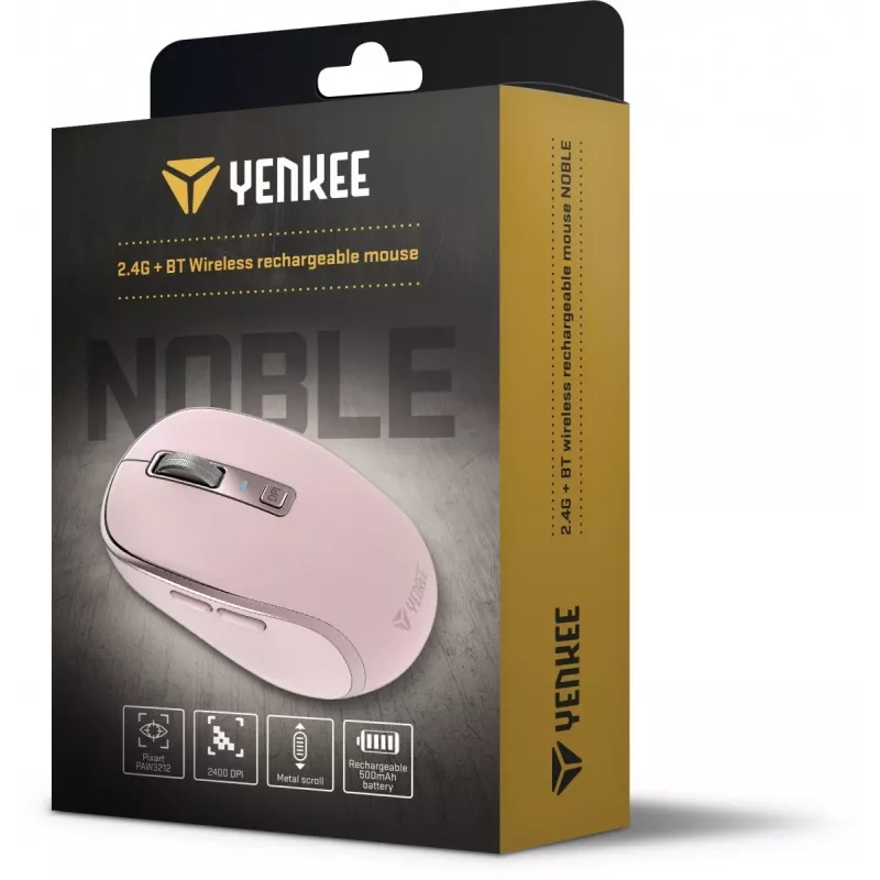 Rato sem fios YENKEE YMS 2085PK NOBLE Dual WiFi Bluetooth