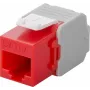 Wentronic Goobay CAT 6a KeyStone conector fêmea RJ45, não blindado, 500 MHz, vermelho-branco (90689)