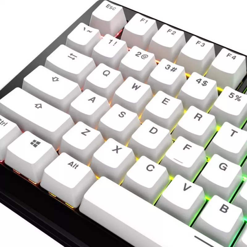 Keycaps GLORIOUS GPBT Basics PBT Dye-Sub Classic Branco Layout ANSI