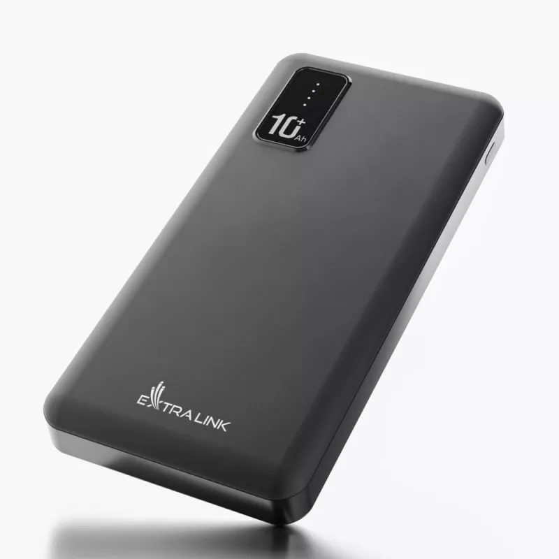 Powerbank Extralink EPB-098B 10000 mAh, LiPo, 2× USB-A + 1× USB-C, preto