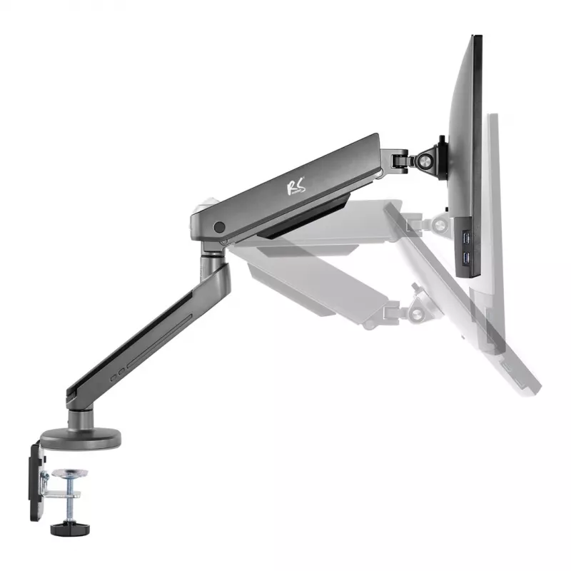 Suporte para monitor gaming NanoRS 17-32 com iluminação LED RGB suporte de mesa altura ajustável giratório inclinável máx. 9 kg VESA 75x75 / 100x100