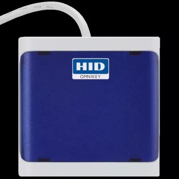Leitor de Cartões USB-C OMNIKEY 5022 — Padrão Azul Escuro, Leitor de Cartões de Chip Compacto