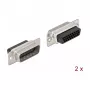 Conector de cabos DeLOCK 66713 D-Sub HD 26 pinos preto prateado