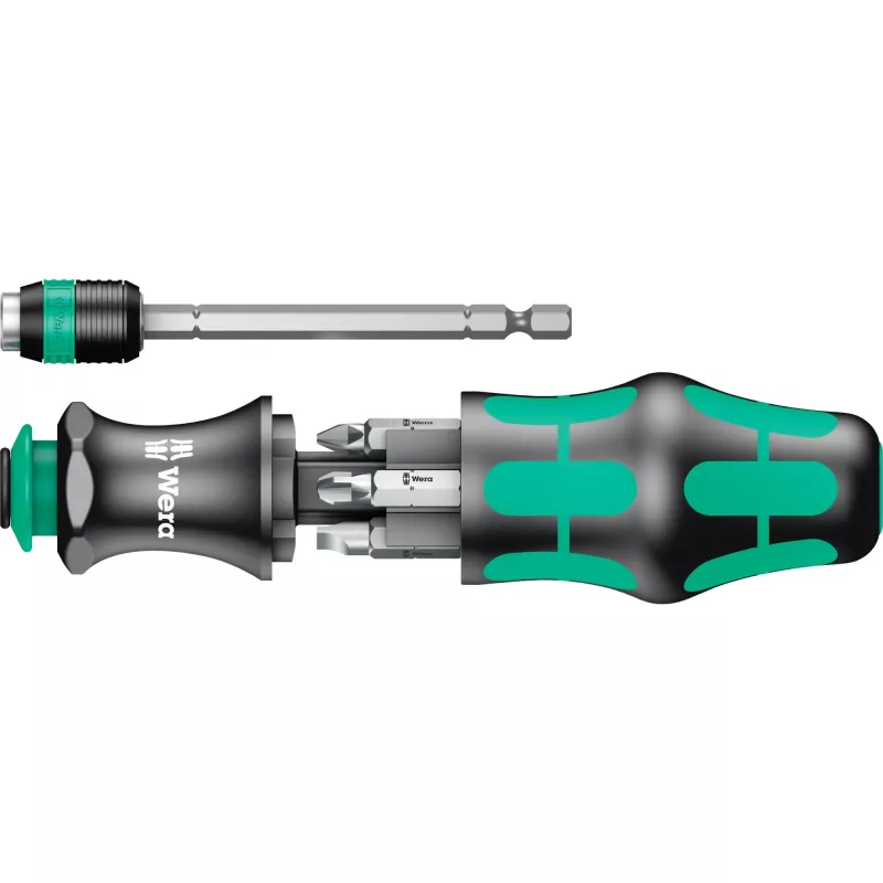 Wera Kraftform Kompakt 25 conjunto de chave de fendas com pontas, 7 pcs., preto/verde
