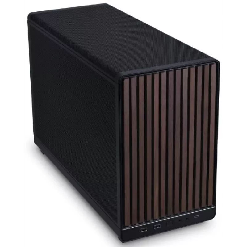 Caixa para PC Lian Li A3-mATX Torre Micro — Micro-ITX/Micro-ATX, Wood & Preto, suporta fontes de alimentação ATX/SFX/SFX-L