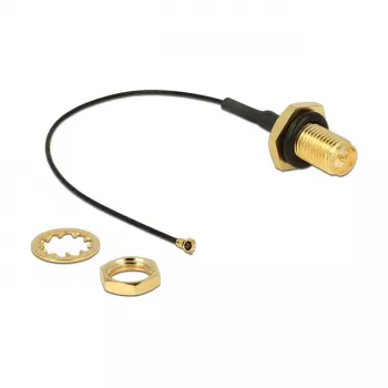 Cabo coaxial DeLOCK 12464 0,1 m RP-SMA MHF IV HSC MXHP32 preto
