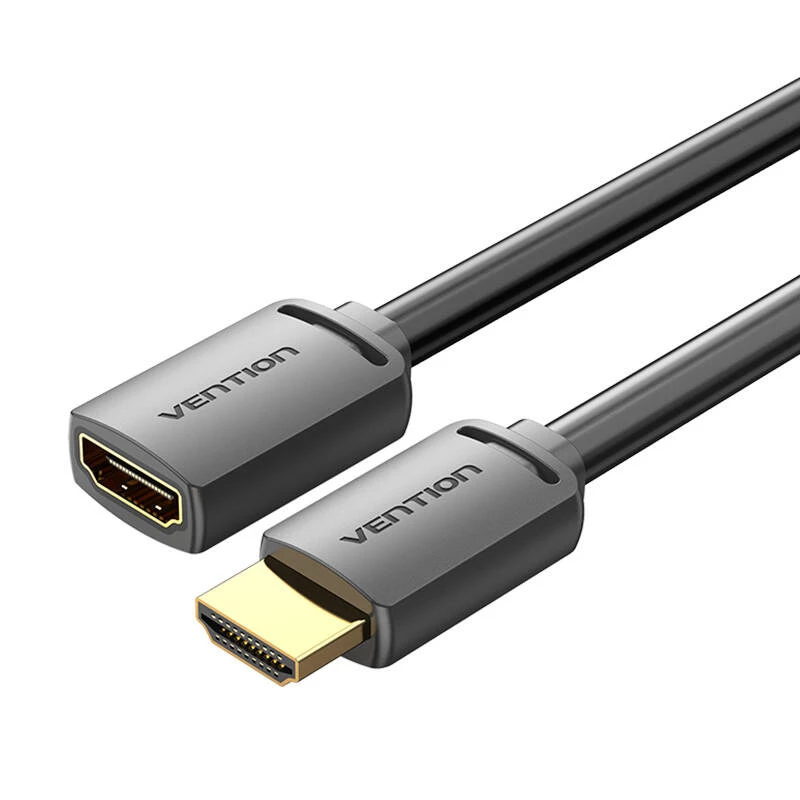 Cabo HDMI Vention AHCBD 0,5 m, HDMI tipo A macho para HDMI tipo A fêmea, HDMI 2.0, contactos dourados, preto