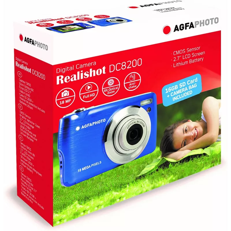 Agfa Photo DC8200 azul + bolsa + cartão SD 16 GB