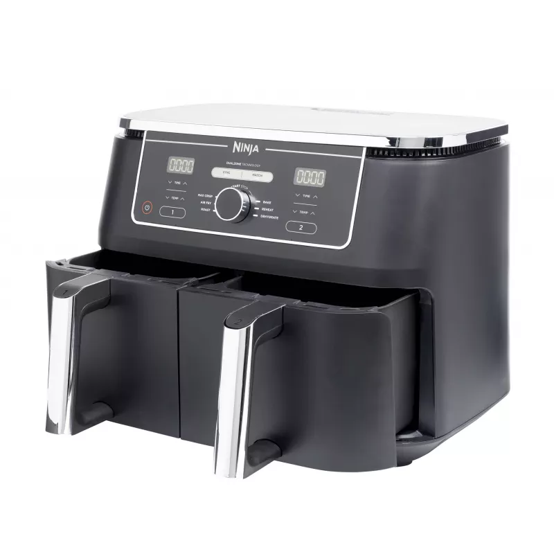 Fritadeira de ar quente Ninja AF400EU dupla 9,5 L autónoma 2470 W fritadeira de ar quente preta