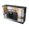 Muse M-091R rádio portátil, FM/AM, visor LCD, despertador, entrada AUX, alimentação por rede/pilhas, preto