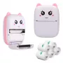 Impressora térmica de recibos Extralink EPP-001 com 5 rolos de papel térmico autoadesivo, rosa