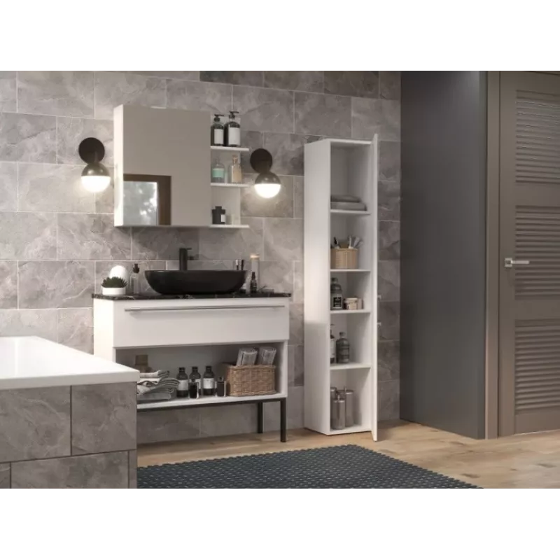 Armário de casa de banho de pé Top e shop NEL II BIEL — de pé, 5 prateleiras, 310×300×1740 mm, branco