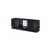 Cama Meble QIU 160 móvel de TV, MDF, preto brilhante
