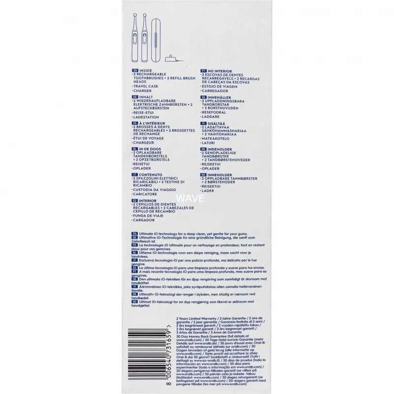 Escova de dentes elétrica BRAUN Oral-B iO Series 3N — preto/azul, 2 cabos