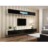 Cama conjunto de armários de sala VIGO 12 branco/preto brilhante