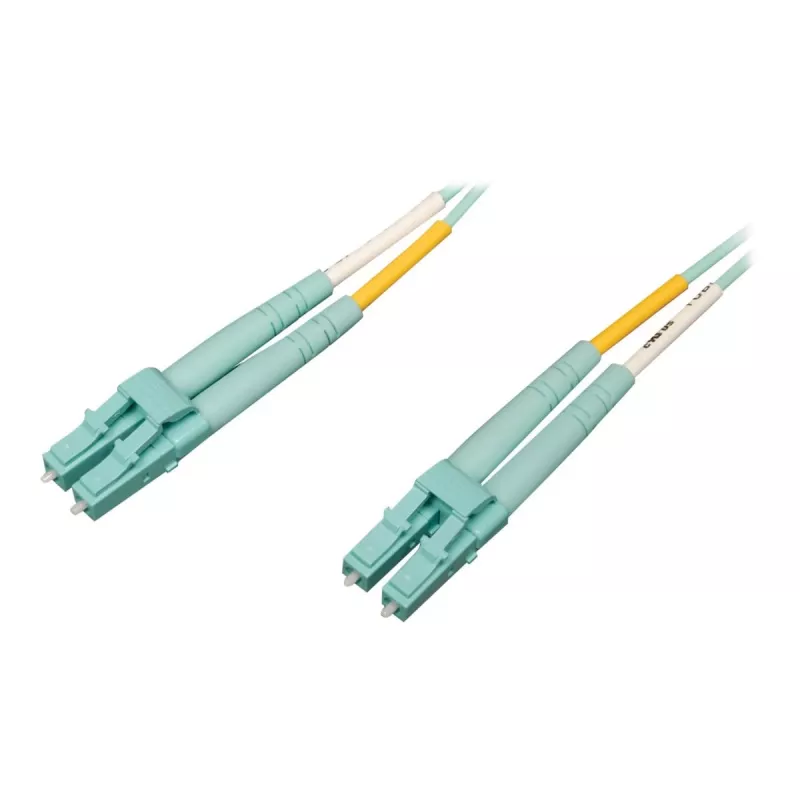 Cabo de ligação em fibra Tripp 2M 10Gb/100Gb Duplex Multimodo 50/125 OM4 LSZH LC/LC Aqua 2 metros - Cabo de ligação - LC Multimodo (M)