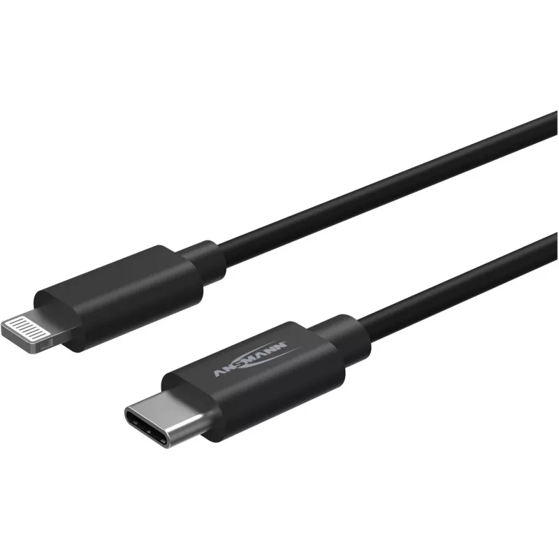 Cabo para telemóvel Ansmann 1700-0106 preto USB C Lightning 0,12 m