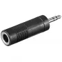 Adaptador de auscultadores AUX Goobay 3,5 mm ficha macho para conector fêmea 6,35 mm preto