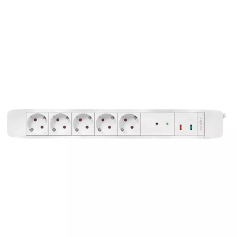Extensão elétrica LogiLink LPS402 1,5 m 5 tomadas AC para interiores branca