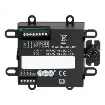 Posto interior de videoporteiro Auerswald TFS-Universal plus 2 — preto, IP20, plástico, alimentação em corrente contínua (16–60 V), 109×29×84 mm