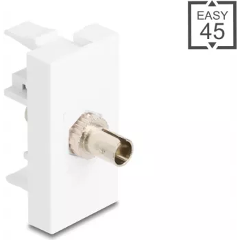 Adaptador de fibra ótica DELOCK 90915 ST Simplex BU para ST Simplex branco