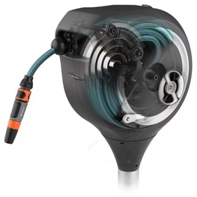 Suporte de chão com tambor Gardena RollUp Automatic preto cinzento