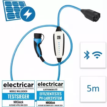 Conjunto de cabos de carregamento NRGkick 32A 5 m com adaptador Optimal GSM WLAN