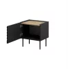 Mesa de cabeceira Cama ONDA 50x40x54 cm preto MDF/aglomerado conjunto de 2