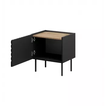 Mesa de cabeceira Cama ONDA 50x40x54 cm preto MDF/aglomerado conjunto de 2