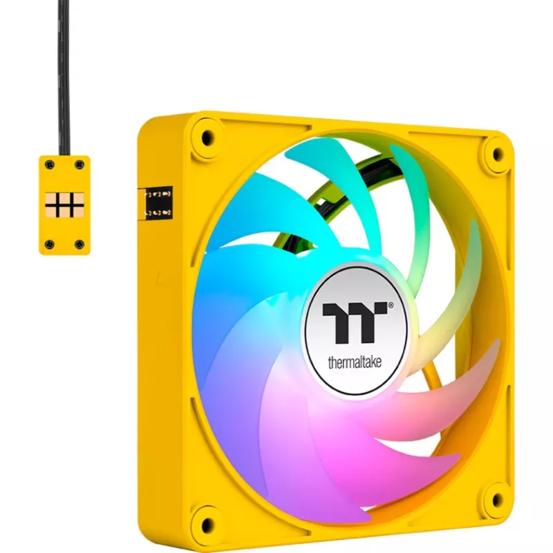 Ventoinhas de caixa Thermaltake CT120 EX ARGB 120 mm amarelo pack de 3