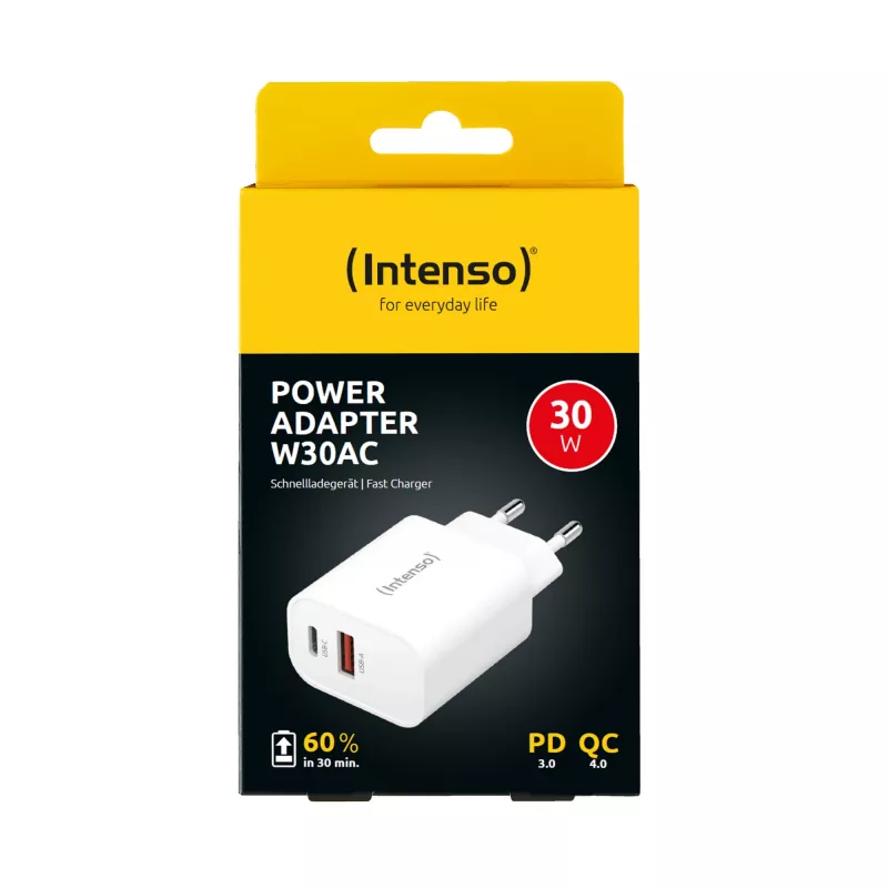 Carregador de interior Intenso POWER ADAPTER USB-A/USB-C/7803012 Carregamento rápido 20V