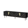 Móvel de TV cama meble Cama 4D MOUNTAIN 2040×400×550 mm preto + dourado aglomerado revestido tampo