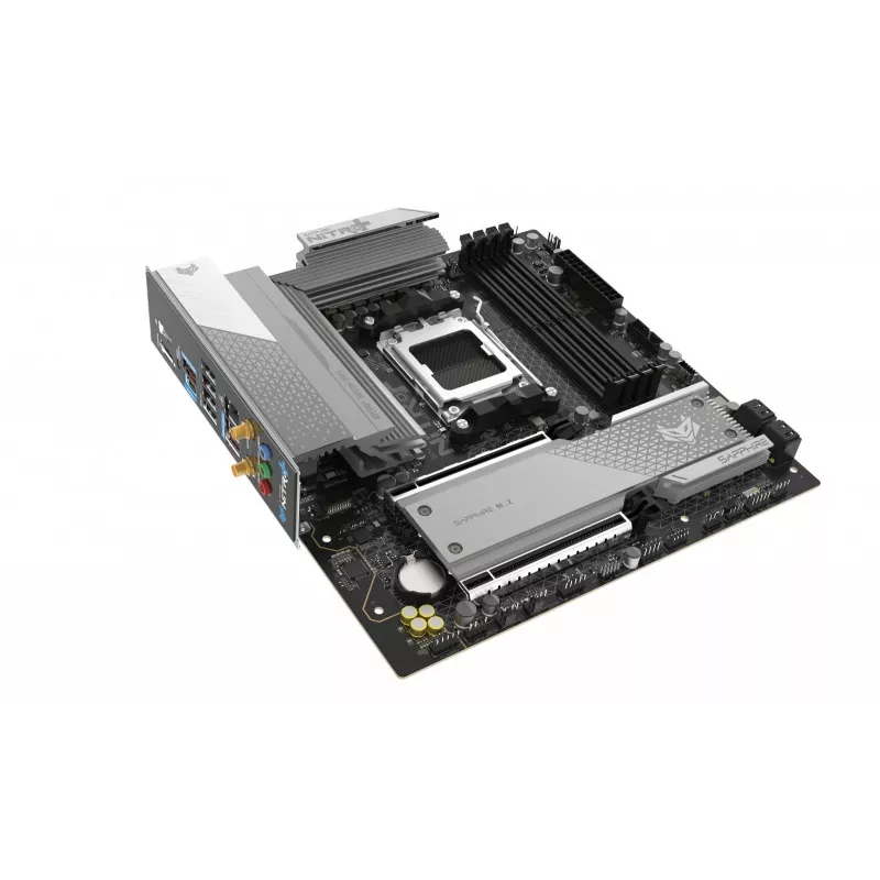 Placa-mãe Sapphire NITRO+ B850M WIFI — AMD B850, socket AM5, micro ATX, DDR5, 4x DIMM, Wi-Fi 6, LAN 2,5Gb, 2x M.2