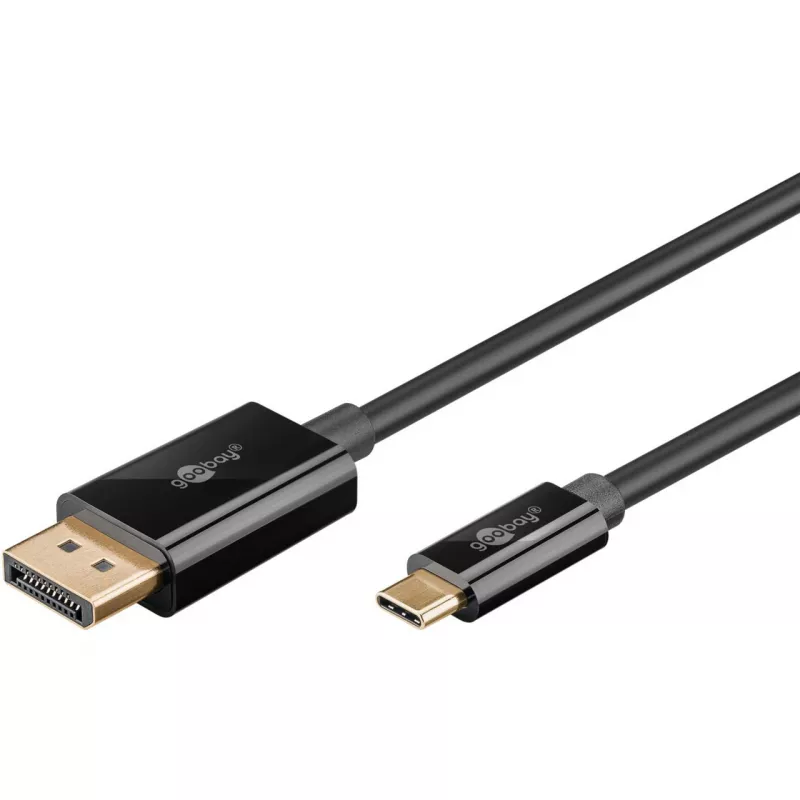 Goobay 75705 cabo de USB-C para DisplayPort, 4K 60 Hz, 2 m, 21,6 Gbit/s, preto