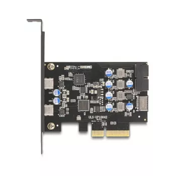 Placa PCI Express x4 DELOCK 90345 com 2 conectores USB Type-C externos
