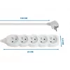 Extensão elétrica ESPERANZA ELK207W — cabo de 1,5 m, 5 tomadas tipo E, interior, 220–250 V