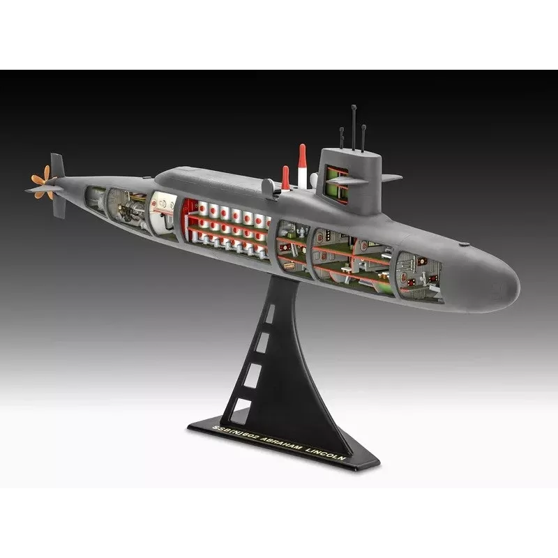 Maquete de navio em plástico REVELL S.S.B. Abraham Lincoln escala 1/253 kit