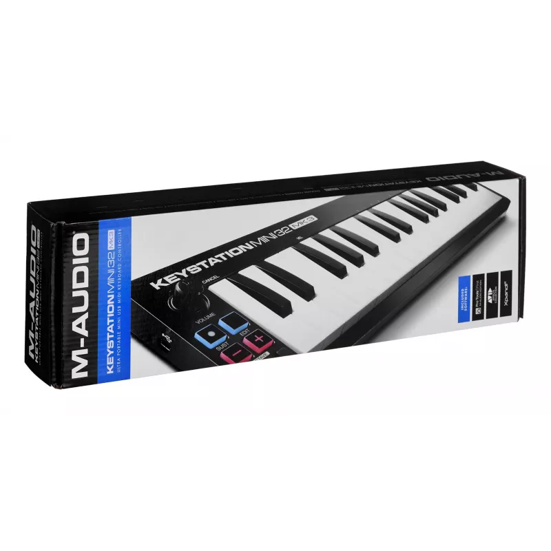 M-AUDIO Keystation Mini 32 MK3 Teclado MIDI 32 teclas USB preto, branco