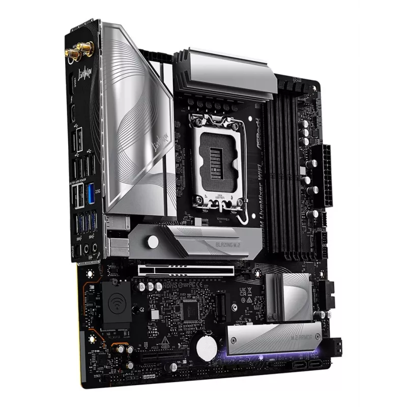 Placa-mãe ASRock B860M LiveMixer WiFi — Intel B860, LGA 1851, micro ATX, DDR5, 4x DIMM, Wi‑Fi 6E, 2.5Gb LAN