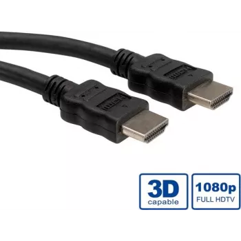 ROLINE - Cabo HDMI com Ethernet - HDMI macho para HDMI macho - 5 m - blindado - preto (11.04.5735)