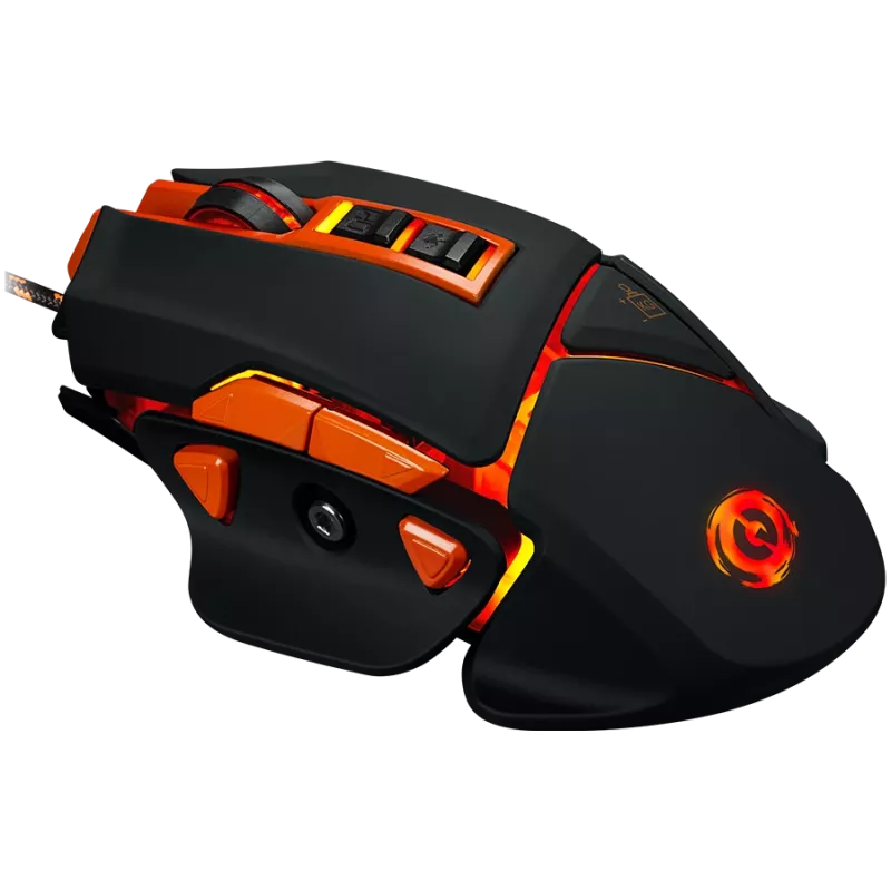 Rato CANYON Hazard GM-6 LED com fios preto laranja