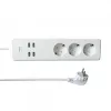 WOOX R4028 tomada múltipla inteligente / régua de tomadas inteligente, 3x Schuko, 4x USB, controlada por TUYA, branco