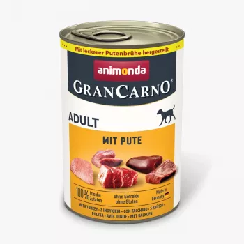 Alimento húmido para cães animonda GranCarno Adult peru 400 g — sem cereais, proteína 10,5 %, humidade 79 %